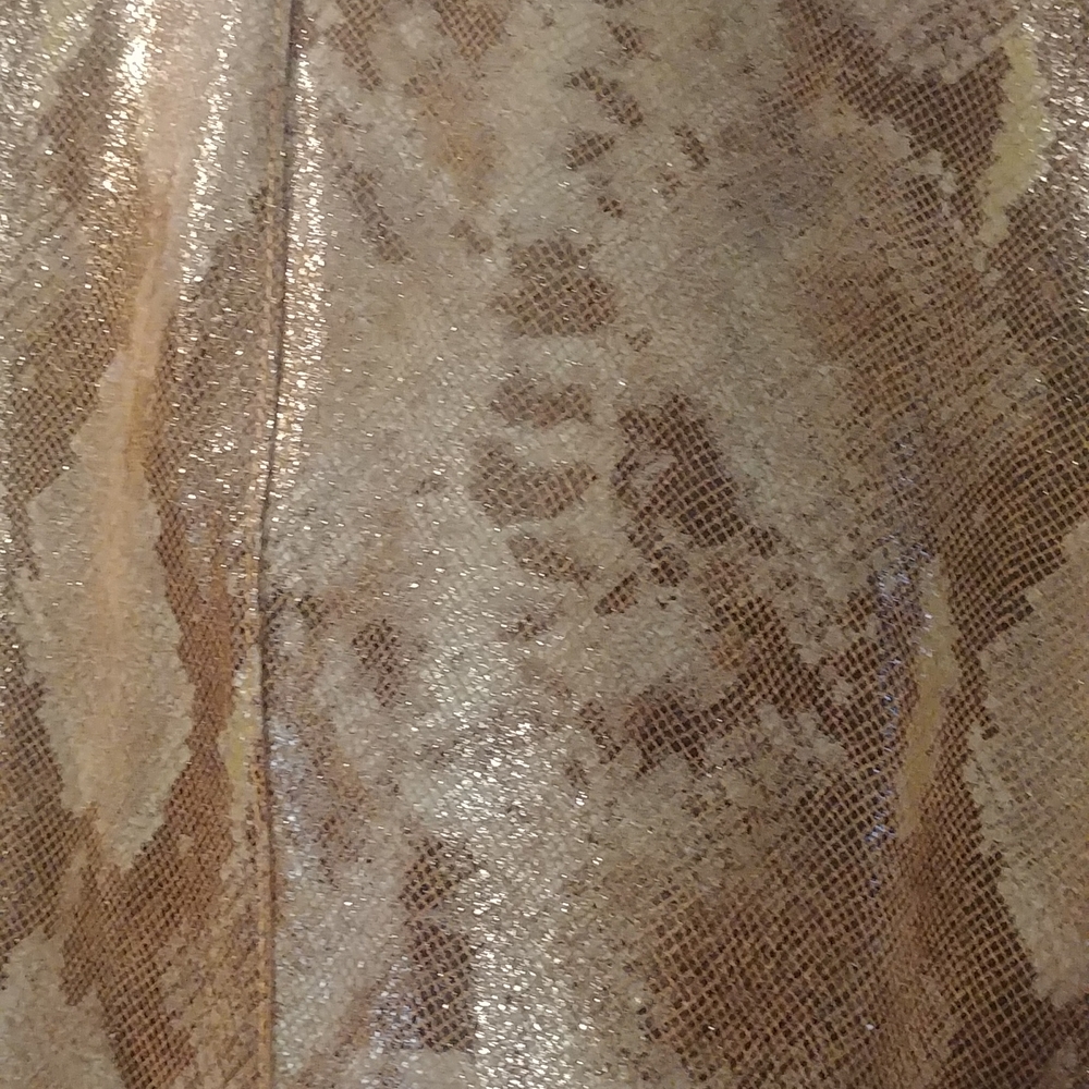 Python Print Suede Brown Zipped Front Jacket Sz L? - image 4